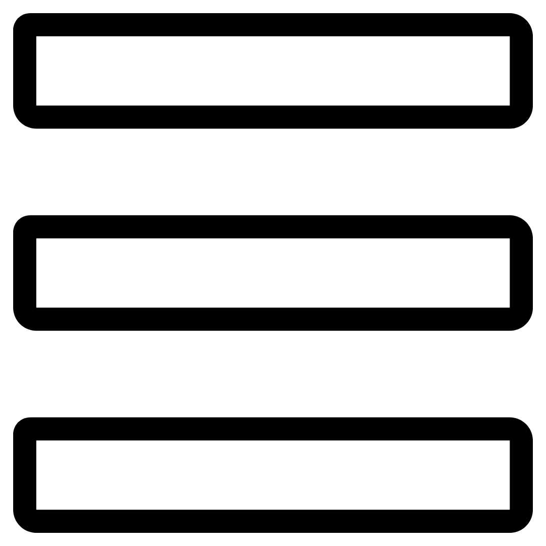 Three horizontal lines, positioned one above the other.